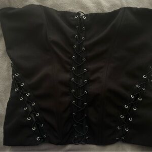 Princess Polly Black Eden Corset Lace up top